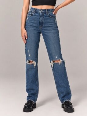 Abercrombie & Fitch Curve Love Ultra High Rise 90s Straight Jean Size 27